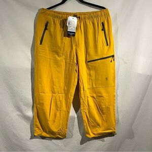 NWT Little Donkey Andy Women's Yellow Capri Outdoors Hiking Pants sz Medium